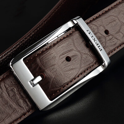 

High-end belt mens first layer cowhide crocodile leather pin buckle belt casual business mens youth belts spot