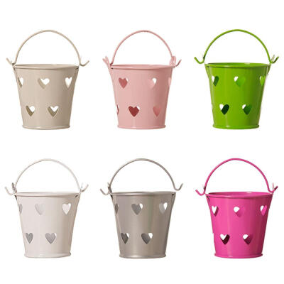 

Mini Small Iron Pails Love Candy Buckets Wedding Party Potted Plants Barrel