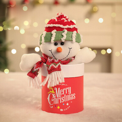 

Toponeto Christmas Plush Doll Candy Box Gift Box Christmas Window Desktop Decoration