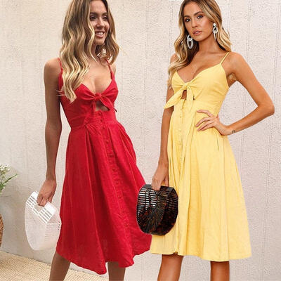 

Women Boho Strap Long Maxi Dress Evening Party Beach Dresses Summer Sundress