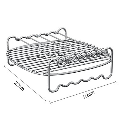 

Household Air Fryer Double-layer Air Fryer Rack Grill Barbecue Supplies 22CM Five-needle Round