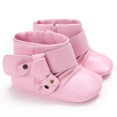 

Newborn Baby Girls Winter Warm Princess Style PU First Walkers Infant Toddler Soft Rubber Soled Anti-slip Shoes