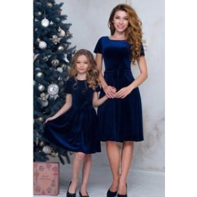 

Mother&Daughter Velet Clothes Parent-child dress Family Matching Outfits Set