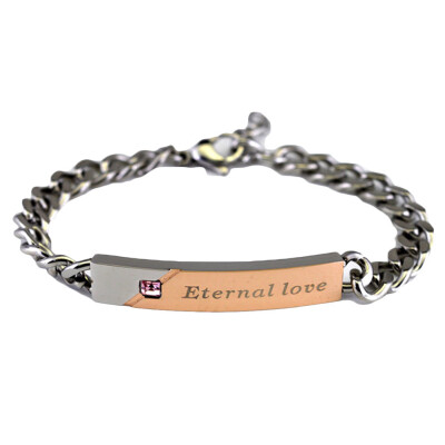 

New Titanium Steel Couple Bracelet Men Women Pair of Diamond Students Gift