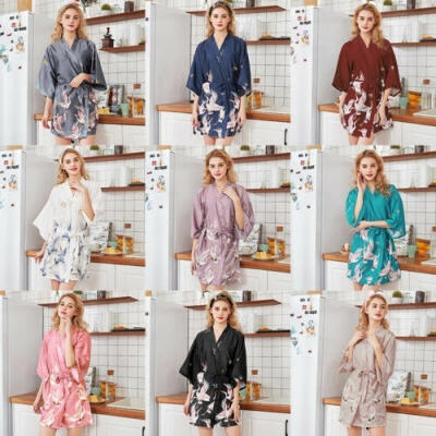 

Sexy Pajamas Silk Satin Floral bridesmaid robes gowns bride bath robe wedding kimono robes