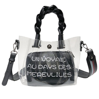 

Summer single shoulder bag lady tide Korean version oblique transparent bag bag mother bag large capacity handbag