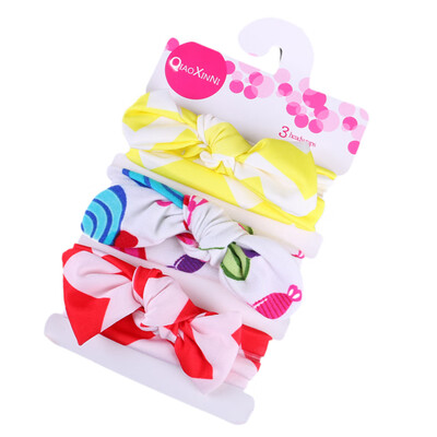 

3Pcs Baby Headbands Elastic Knotted Cotton Girls Hairbands Hair Accessory for Newborn Toddler Children Style 14