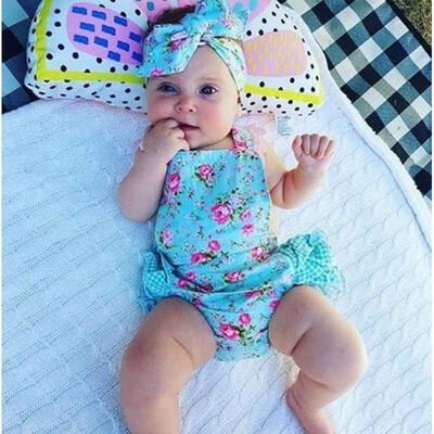 

Newborn Infant Kid Baby Girl Floral Clothes Jumpsuit Romper Sunsuit Outfit Set A