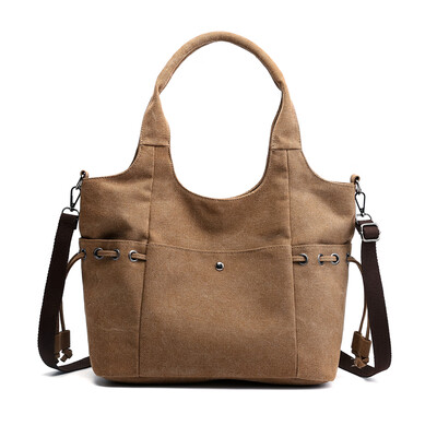 

Literary Canvas Bag Lady Leisure Single Shoulder Bag Leisure Handbag Large Capacity Slant Bag