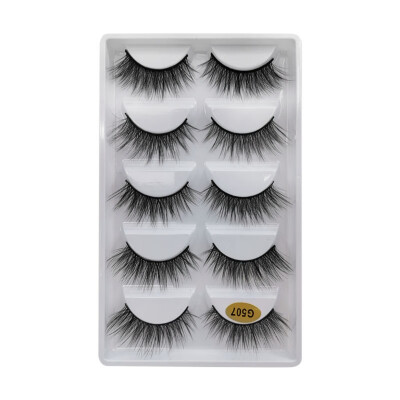 

Natural Dense Slender Curling Handmade Fake Eyelash 5Pair Mink False Eyelashes Reusable eyelash extension long makeup for beauty