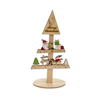 

Funny Wooden Christmas Tree Ornaments Creative Painted Party Christmas Desktop Decorations Ornaments