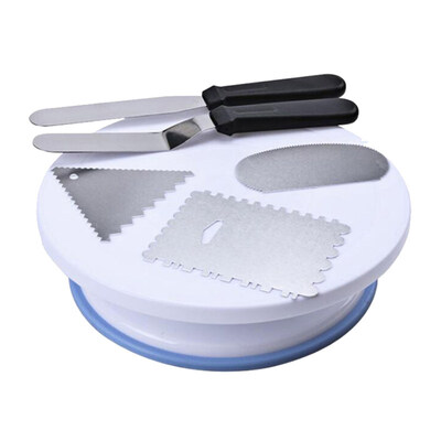 

Cake Turntable Rotating Stand Icing Bench Scraper Lifter Board Baking Supply