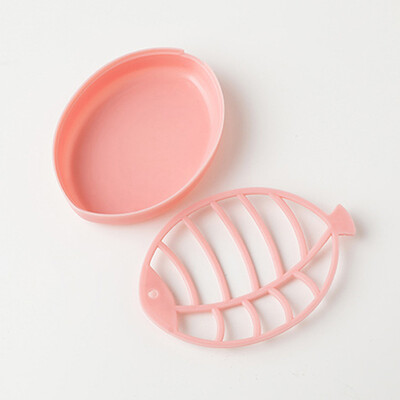 

3 Colour Double-Layer Soap Dish Holder Portable Leaf Shape Soap Tray 1392cm UK