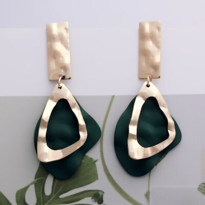 

EK607 New Design Metal Spray Heart Flower Water Drop Earrings for Women Statement Trendy Sweet Jewelry Brincos Party Pendientes