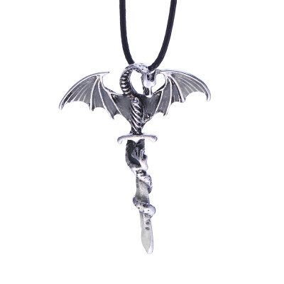 

Fashion Luminescence Necklace Retro Cross Dragon Pendant COOL