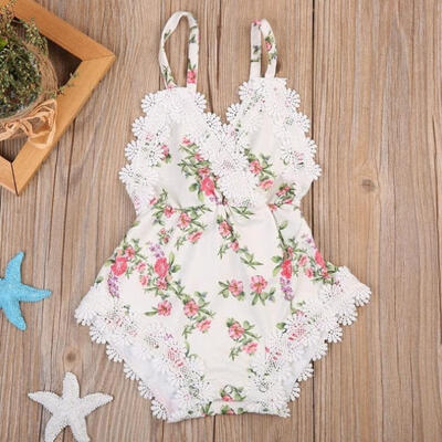 

Newborn Baby Girls Rompers Lace Floral Jumpsuit Outfits Sunsuit Bodysuit Clothes