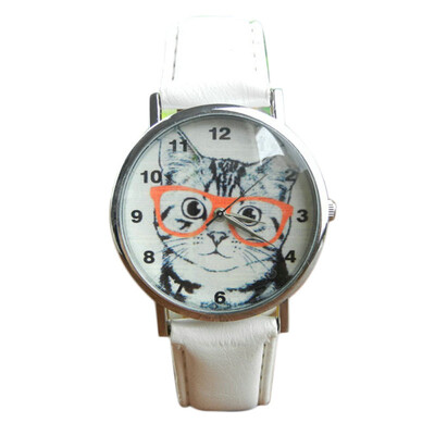 

Female Watch 2018 Horloges Vrouwen Women Watch Cat Pu Leather Analog Quartz Luxury Wristwatch Casual Simple Drop Shipping