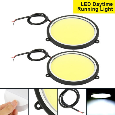 

2pcspair 87mm COB LED Car Round DRL Daytime Running Light White Light