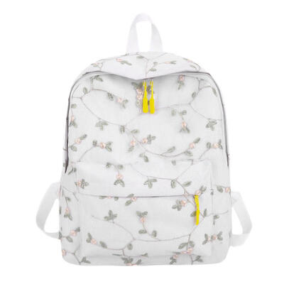 

Lace Flower Travel Backpacks Preppy Style Women Canvas School Bags Knapsack