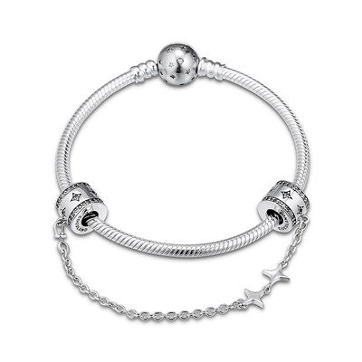 

CKK DIY 925 Silver Illuminating Stars safety chainCSF007 16506