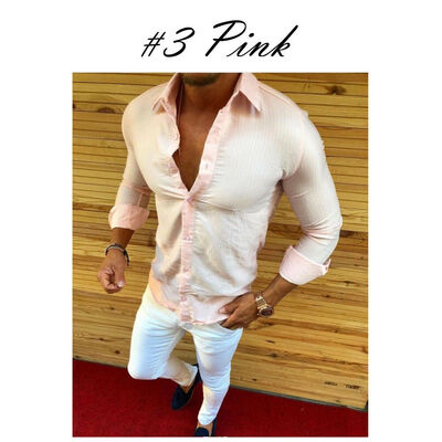 

Mens Formal Shirt Men Plain Dress Designer Casual Luxury Shirts Regular Fit