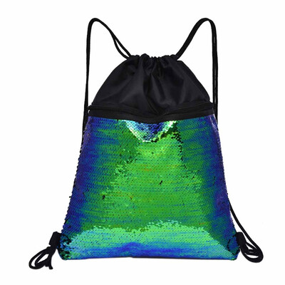 

Tailored Beach Bag Outdoor Fitness Bag Sequins Bunch Pocket Female Drawstring Backpack