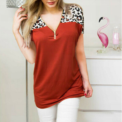 

Womens Summer Short Sleeve Tops Loose V Neck Tops Casual Blouse T Shirt Clothes