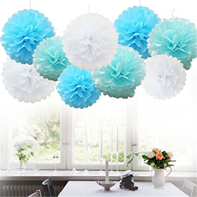 

Toponeto 9pcs Tissue Paper Pompoms Flower Balls Fluffy Christmas Wedding Party Decoration