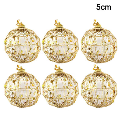

6Pcs Metal Christmas Xmas Tree Ball Baubles Hanging Home Party Sequin Ornament