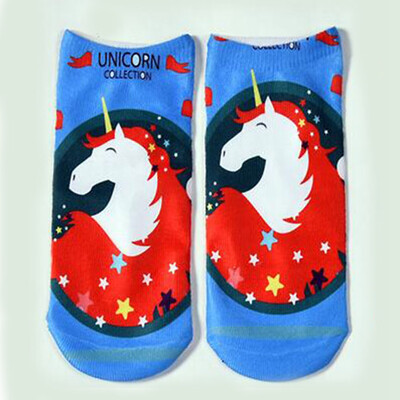 

Creative 1 Pair Unisex Unicorn Socks Cotton 3D Printed Low Cut Ankle Sock