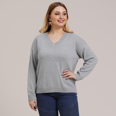 

Gobestart Women Plus Size Winter Casual Knitting Sweater Loose Long Sleeve Top Blouse
