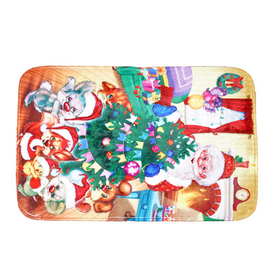 

Siaonvr Cartoon Christmas Carpet Anti-slip Mat Door Mat Household Bathroom Mat