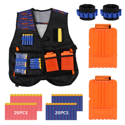 

Satkago Tactical Vest Kit Compatible for Nerf Guns N-Strike Elite Series with 40Pcs Refill Darts