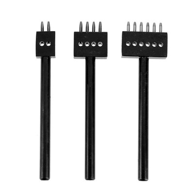 

3pcsSet 5mm Pitch 2 4 6 Prong Hardened Leather Hole Punch Leather Stitch