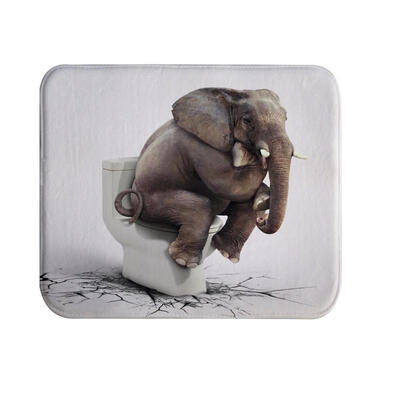 

Elephant thinker Super Soft Non-Slip Bath Door Mat Machine Washable