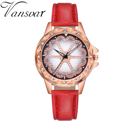 

Vansvar Watches Women Quartz Wristwatch Clock Ladies Dress Gift Watches Fashion Rose Flowers Wrist Watch Relogio Feminino 533