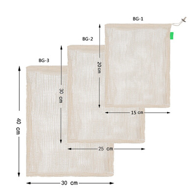 

Reusable Mesh Product Bag Organic Natural Cotton Mesh Vegetable Bag Green Shopping Bag Storage Bag