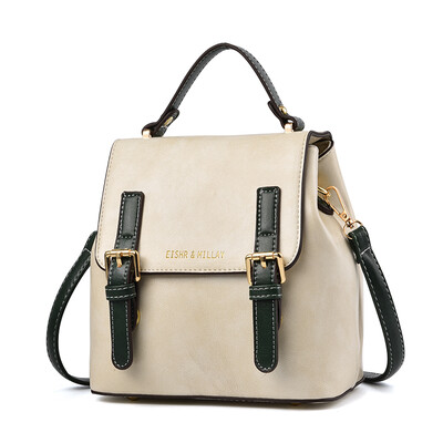 

Vintage backpack womens shoulders new England style soft leather fashionable PU womens school bag