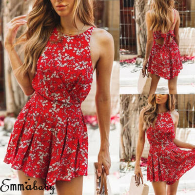 

US Women Clubwear Shorts Floral Playsuit Bodycon Party Jumpsuit&Romper Trousers
