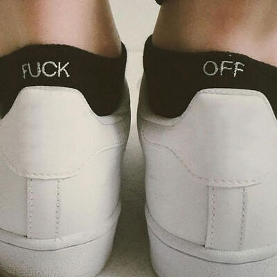 

FUCK OFF Letter Print Funny Socks For Men Women Casual Low Cut Cotton Ankle Boat Socks For Sports