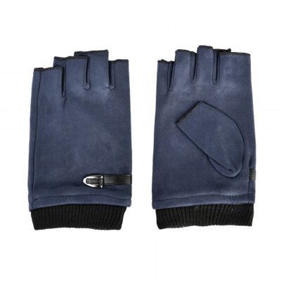 

Men Winter Gloves Fleece Warm Stretch Half Finger Gloves Finger less Mittens Outdoor Bicycle Driving Gloves