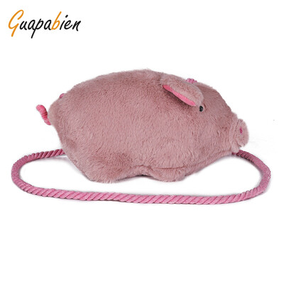 

Guapabien Cute Cartoon Girlish Plush Pig Crossbody Women Bag
