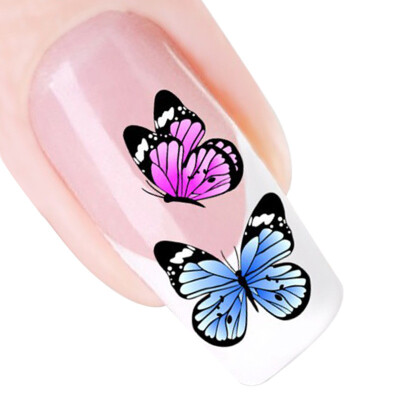 

〖Follure〗5pcs Multi Color Butterfly Design Nail Tip Art Water Transfers Decal Sticker