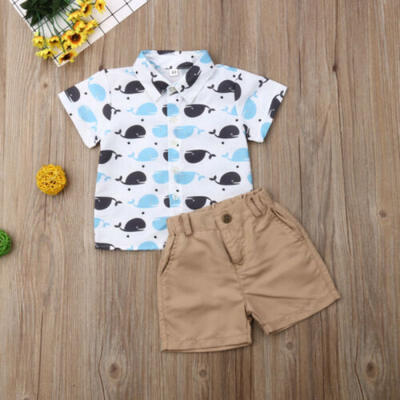 

AU Toddler Kids Baby Boy Whale Tops T-Shirt Pants Shorts Outfits Clothes Summer