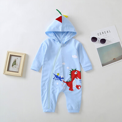 

Infant Toddler Baby Girls Boys Dinosaur Cartoon Zipper Caps Romper Jumpsuit