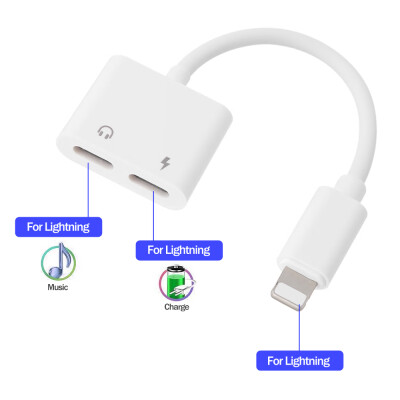 

For Lightning Jack Adapter Converter Charging & Headphone Audio Adapter for iPhone X 8 8Plus 7 7Plus 1 Male to 2 Female