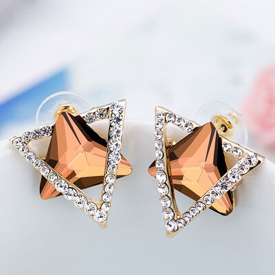 

Fashion crystal earrings 925 diamond earrings triangle wild earrings