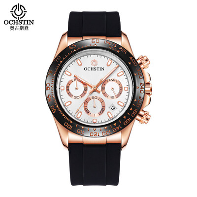 

Augustus OCHSTIN multi-function three-eyed calendar multi-function silicone mens watch mens watch