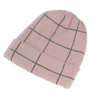 

Hat women autumn&winter Korean version of the tide 2019 set of head hat Korean ins students plaid warm knitted hat men