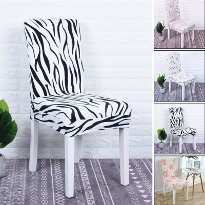 

Flower printed Spandex Stretch Dining Chair Protector Cover Removable Washable Chair Slipcover